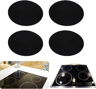 Kit 4 protetores de fogão de indução em silicone redondos pretos