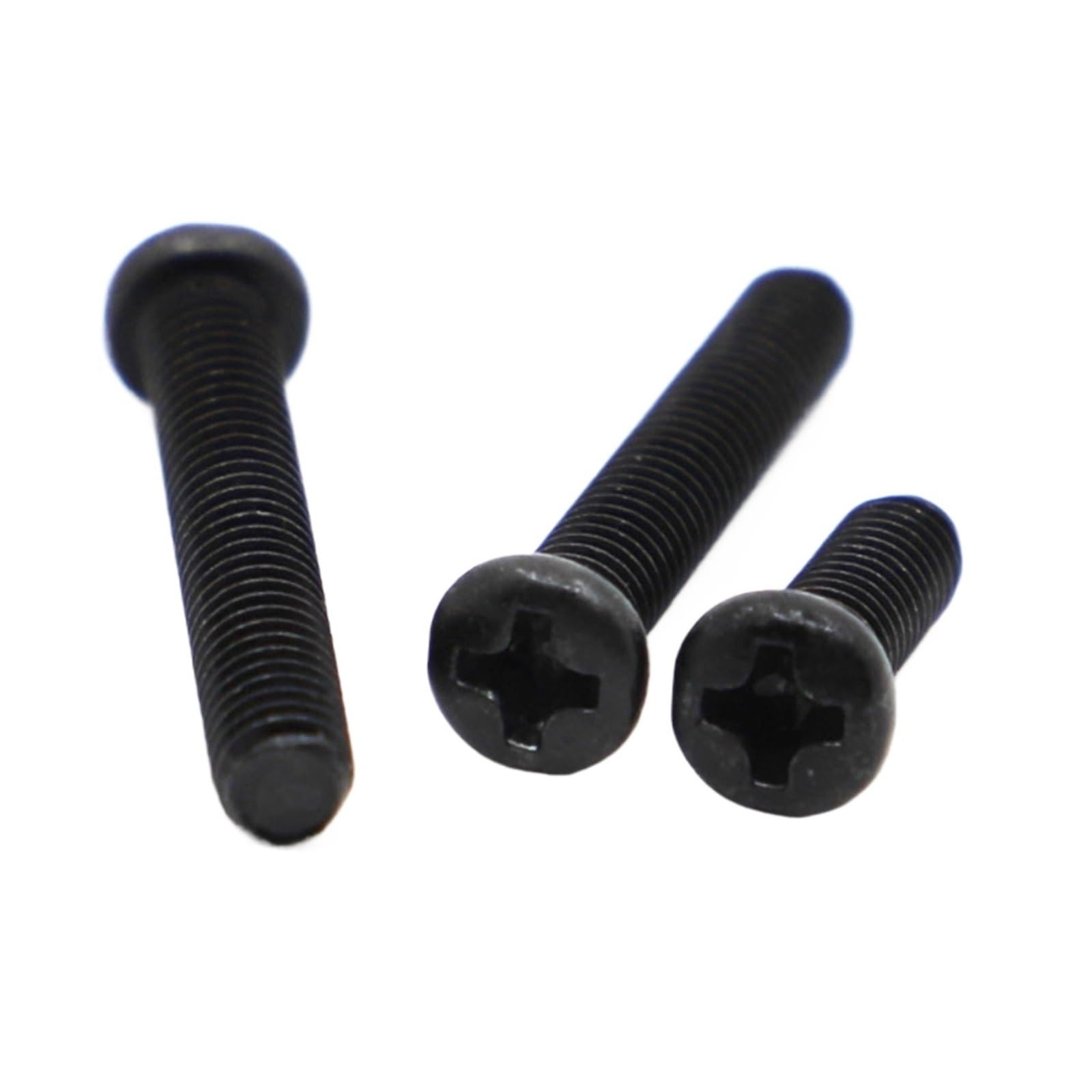Idomin20/50pcs Black Carbon Steel Recessed Round Bolt M1.2 M1.4 M1.6 M1.7 M2 M2.5 M3 M4 Pan Head Cross Machine Screw GB818 (Color : 4mm, Size : M1.4 50pcs)