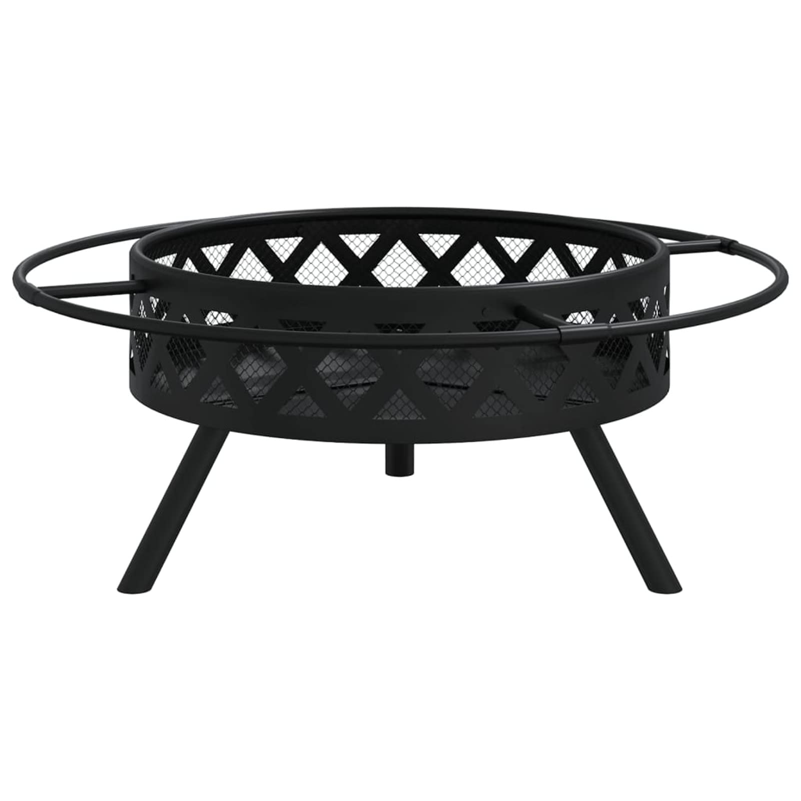 Ognisko z pokerem, 70 cm, XXL, stal, palenisko, składane, na zewnątrz, ogród, patio, grzejnik, grill, miska kempingowa, grill z pokerem, ruszt