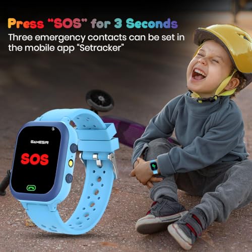 Image of GameSir Q15 Kids Smart Watch - 1.44 inch TFT Display | 3G /4G SIM Support | GPS Tracking & Two-Way Calling | Water Rasistence| Learning & Gaming Apps Smartwatch for Boys & Girls-(Blue)