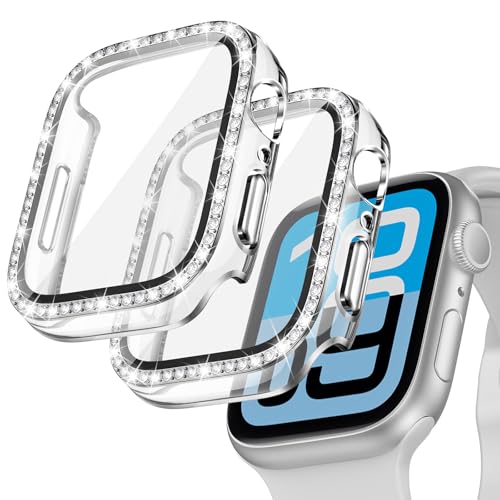 Goton 2 Stück Bling Schutzhülle für Apple Watch Displayschutzfolie 44 mm SE 3/2/1, Serie 6 5 4… – Ansicht 1