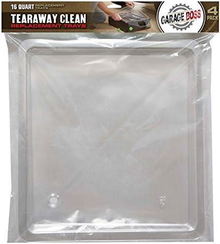 GarageBOSS Oil Tear Away Clean Replacement Trays (4 Pack), 16 Quart
