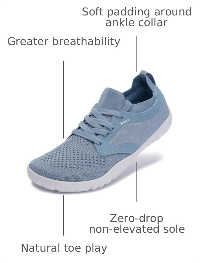 Image of Joomra Women's Wide Minimalist Barefoot Shoes | Wide Toe Box Fashion Sneakers | Zero Drop Grippy Sole