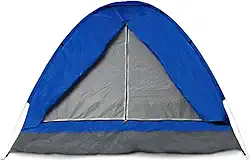 Barraca de Camping Iglu 4 Pessoas, 200x200x135cm, Poliéster Impermeável, Azul e Cinza