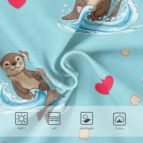 CHIFIGNO Cute Otter Blue Boy Briefs Cotton Boys' Underwear Breathable Soft Briefs Underwear3