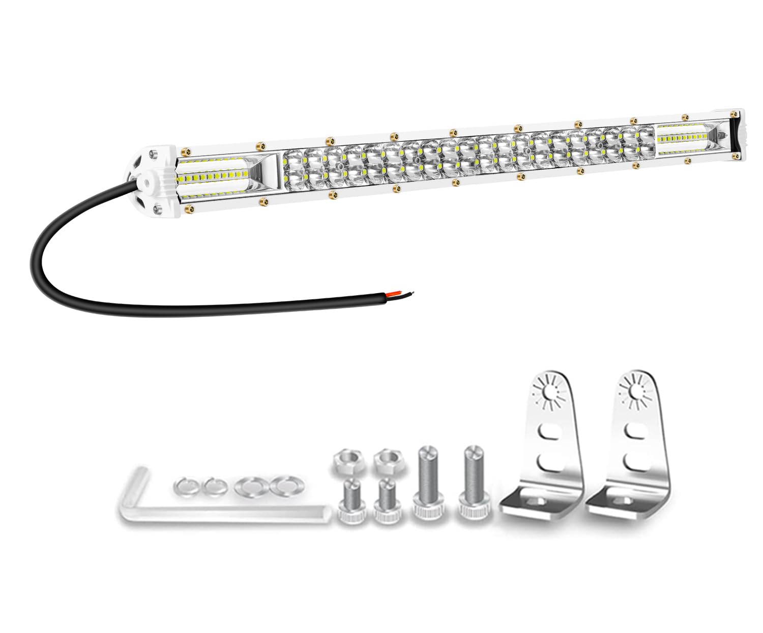 20 Inch LED Light Bar, Marine LED Light Bar 60W 6000lm Truck Tractor Boat Light pods Waterproof Combo Beam 12V 24V Spotlights Off Road ATV UTV RV RZR Trailer Fishing Driving, 1 Pack