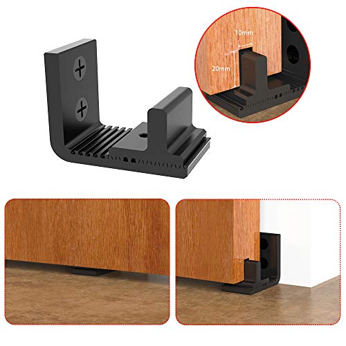 CCJH Flexibel Einstellbar Wandhalterung Schiebetür Bodenführung, Einfache Installation, Schwarz