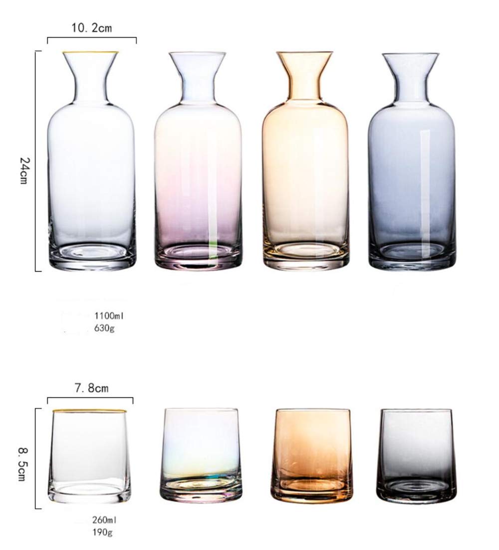 caraffa per acqua e bollitore, in cristallo senza piombo, con sfera in legno, per vino rosso, acqua calda, succo di frutta, tè e bevande