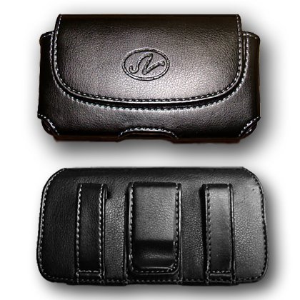 Nem Premium Leather Horizontal Large Size Pouch Protective Carrying Cell Phone Case With Belt Clip And Belt Loops thumb #1