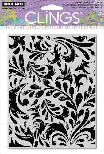 Hero Arts Cling Stamp, Leaf and Floral Background