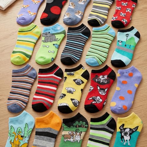 Image of Tipi Toe Women's 20 Pack Colorful Low Cut Socks - Lightweight, Breathable Design for All-Day Comfort Sizes 9-11 /10-13