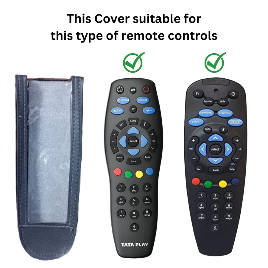 Image of Protective Cover for TATA Sky Universal HD Plus Recording Remote Control, Leather Cover Holder,(Before Placing Order Compare The Dimensions of Product)
