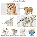 Toymany 20PCS Realistic Forest Animals Figures Playset Includes Wolf Figurines with Cubs and Baby Animals of Lion, Tiger, Cheetah, Leopard Figurines, Cake Toppers Christmas Birthday Toy for Kids Toddl