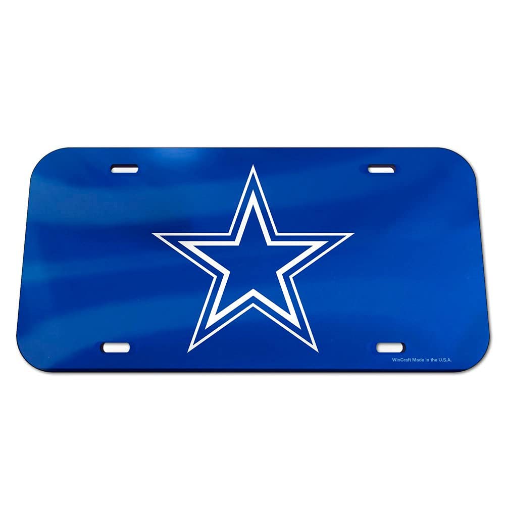 Wincraft NFL WCR12518115 Dallas Cowboys Crystal Mirror License Plate, Black