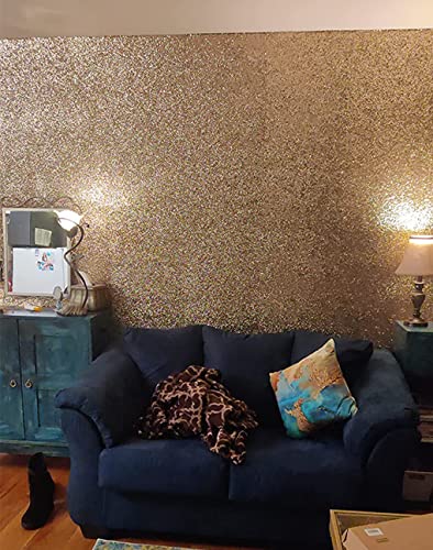 Hiipapery Gold Chunky Glitter Wallpaper, Bling Sequins Peel And Stick Glitter Wallpaper For Walls (17.3" By 197", Gold) #TOP3