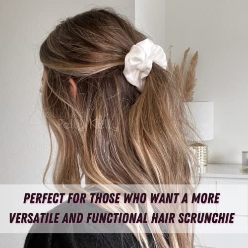 Image of Premium Satin Scrunchies for Women | Hair Bands, Ponytail Holders & Rubber Bands | Fluffy, No-Damage Hair Ties | Girls Hair Accessories | Medium Size | Pack of 6