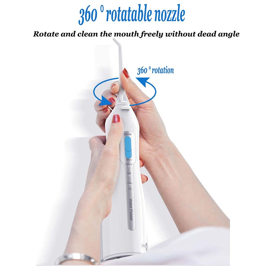 Irrigatore orale dentale Flosser dell'acqua, 6 punte a getto | Ricarica induttiva portatile 100-240 V | Raccoglitore elettrico per acqua 120 sec Pick dentale per famiglia |volume 150 ml - 1400 mAh