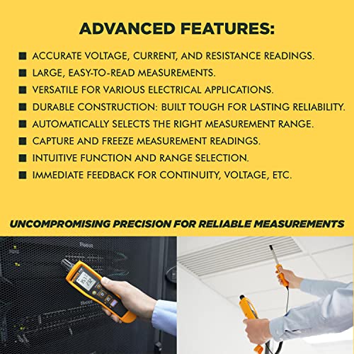 Image of Fluke 972B Digital Temperature Humidity Meter, (Thermo-Hygro Meter) with Dew Point & Wet-Bulb Measurement Backlit LCD Display 99 Memory Storage Min-Max-Data Hold with 1 Year Replacement Warranty