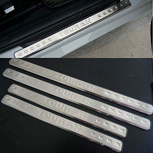 GLFDYC 4Pcs Edelstahl Türschweller Einstiegsleisten Zierleisten, für VW Touran 2004-2013 Door Sill Pedal Schützen, Leisten Schutz Aufkleber Schutzhülle Schwelle Abdeckung