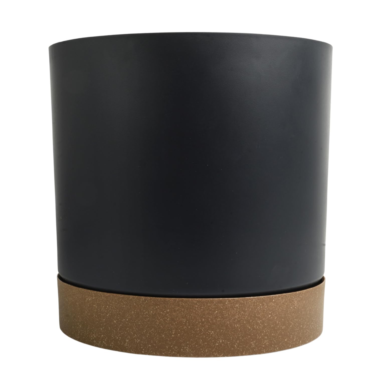 Flower Pot Planter with Saucer Two Tone Matt Modern Decor Plastic Modern Cylindrical Planter with Drainage Holes Lightweight & Weather-Resistant Indoor & Outdoor (Anthracite, 3.2L (D178mm x H175mm))