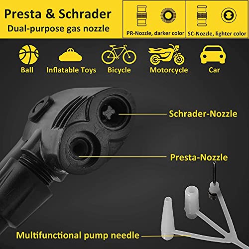 Image of Foot Pump Air Inflator 160 PSI Double Cylinder Portable Foot Pump Air Tyre Inflator for car Bike and Cycle (Blue)