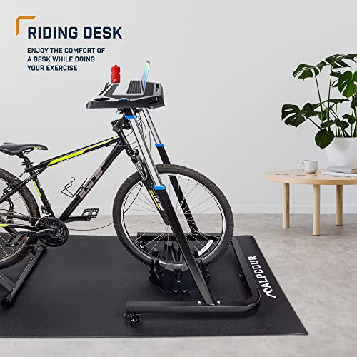 Portable Multi-Tasking Bike Trainer Fitness Desk – With 4-Tier Riser Block For Front Wheel With Anti-Skid Design #TOP1