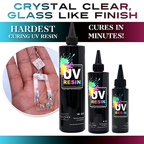 Counter Culture Diy Clear Uv Resin, 4 Oz, Quick Art Supplies For Coating & Casting, Great For Jewelry, Keychains - Epoxy Glue Cures Hard, No Sticky Residue #TOP4
