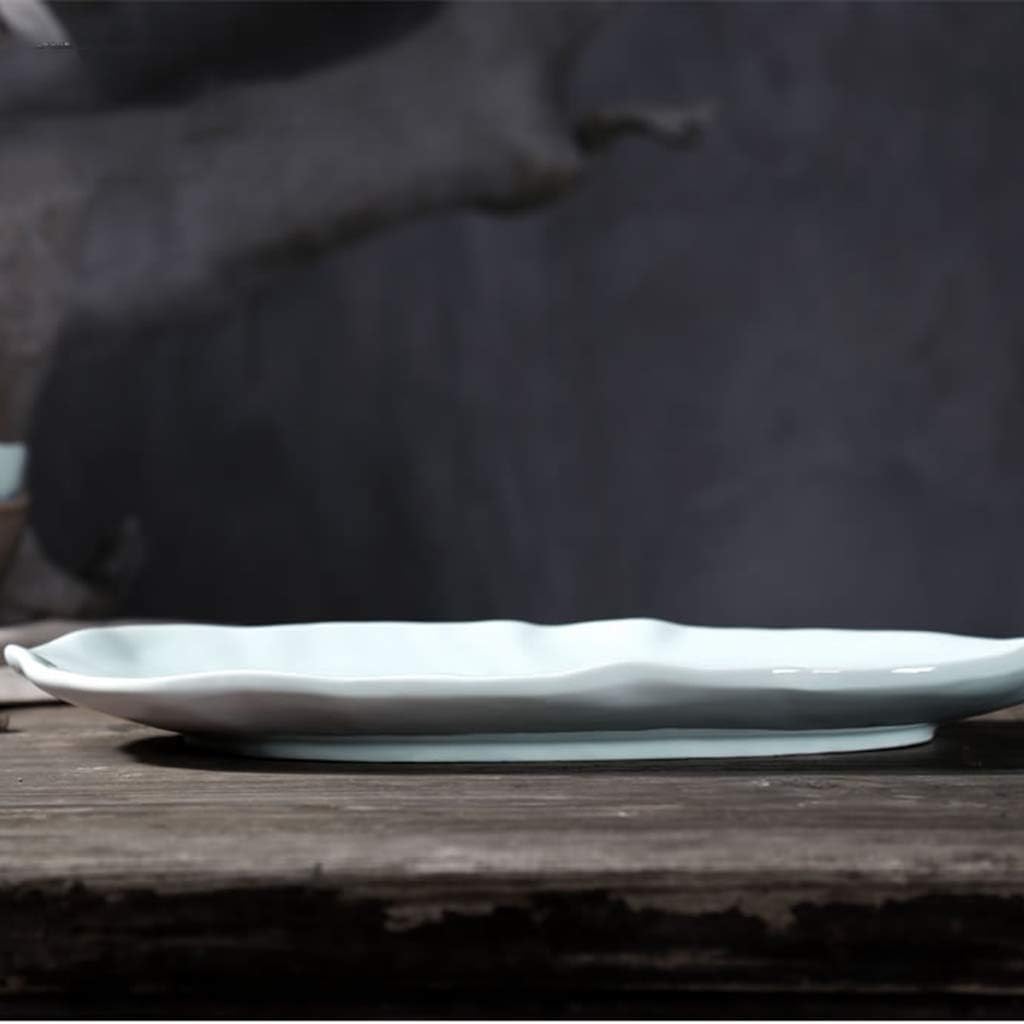 Plate ceramic plate large plate dish Household steamed fish dish cutlery steak plate dish dessert plate (Color : White Size : 3119.5CM) (White 26 * 16.5CM)
