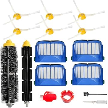 Peças de reposição e acessórios para iRobot Roomba 600 Series 691 670 615 676 639 621 679 692 675 677 671 694 614 Acessório de aspirador robótico, 1 escova principal, 4 filtros, 6 escovas laterais