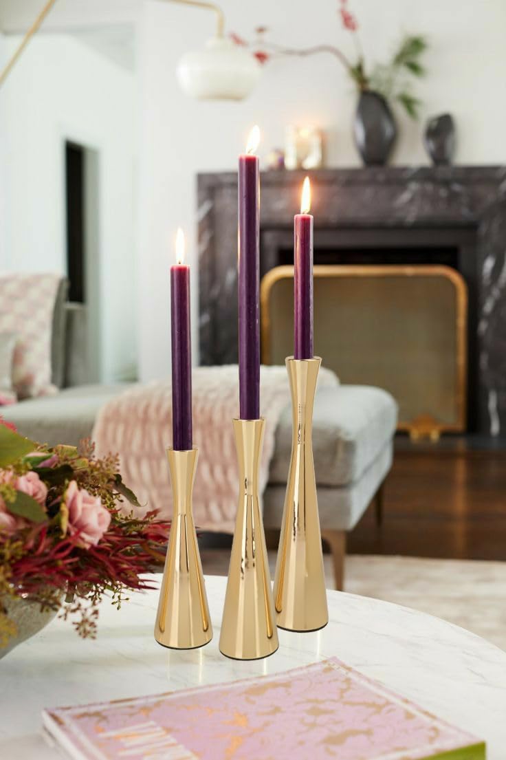 Vixdonos Light Gold Taper Candle Holders Metal Candlestick Holders Set of 3 Table Mantel Decorative Candle Stand for Dinning,Party，Wedding,Home Decor(Light Gold) - Image 4