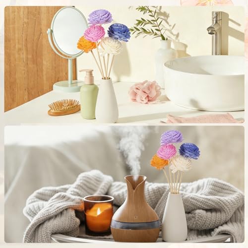 Varillas difusoras de aroma Uxcell con margaritas de 25cm para decorar y perfumar 8