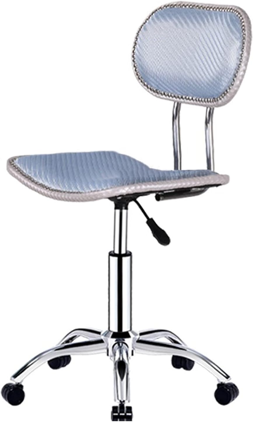 Modern Rolling Dining Chairs Lift Kitchen Bar Rotating Barstools with Backrest and Universal Pulley, Handle Adjustable Height 39-55cm(Color:Blue) Interesting