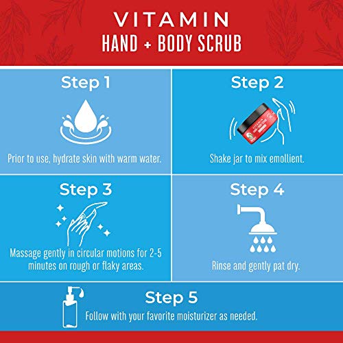 Vitamin Hand, Foot & Body Scrub W/Msm By Maryruth's | Exfoliates & Hydrates Dry, Damaged Or Normal Skin | Blend Of Certified Organic Plant Based Ingredients | For Men & Women, Unscented, 8Oz. #TOP1