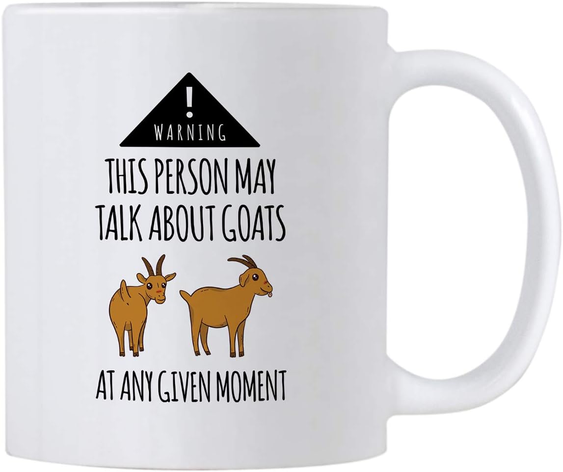 Casitika Goat Farmer Gifts. This Person May Talk About Goats At Any Given Moment Cup. 11 oz Pygmy Goat Coffe Mug. Gift or Decor idea for Farmers and Goat Lovers.