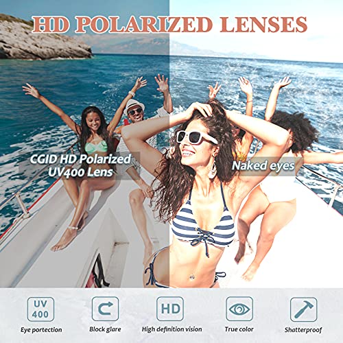 CGID Pilot Sunglasses for Women Polarized UV400 Protection 58MM Pilot Ladies Metal Shades 2 Pack Gold Frame Pink Grey Lens4