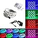 Produktbild IMMEGE wasserdichter 3M RGB 5050 SMD LED Streifen Strip Band Leiste, 30LEDs pro Meter, Schutzklasse:IP65, inkl. 24 Key IR Ferbedienung Kontroller und Netzteil Trafo mit EU Stromkabel Komplett Set (Neu Version 2019/09)