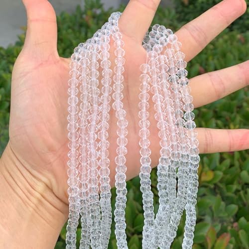 Image of 500pcs Czech Faceted Rondelle Crystal Glass Beads 6mm Bulk Crystal Clear