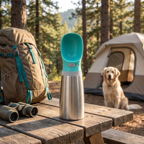 Portable Dog Water Bottle - 23.67 oz Insulated Steel Dog Bottle & Bowl by Allxhingjeqi - Image 3