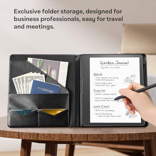 Image of CoBak Premium PU Leather Case for Kindle Scribe 10.2 inch, TouchPad D10, Boox Note Air 3, Folio Cover with Pen Holder, Auto Sleep /Wake, Card Slots & File Folders for Business, Not for Remarkable