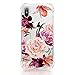 luolnh Compatible with iPhone Xs Max Case,iPhone Xs Max Case with Flower,Slim Shockproof Clear Floral Pattern Soft Flexible TPU Back Cover for iPhone Xs Max 6.5 inch (2018) -Purple Rose