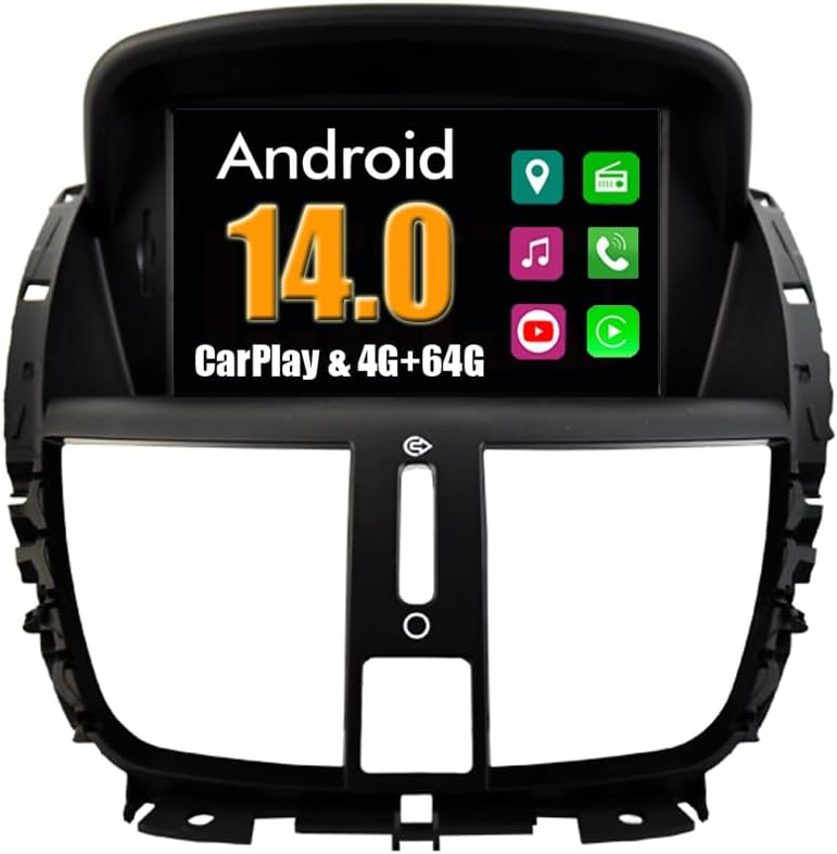RoverOne Car Stereo for Peugeot 207 with Bluetooth Radio GPS Navigation Head Unit Touch Screen Android USB MirrorLink WiFi
