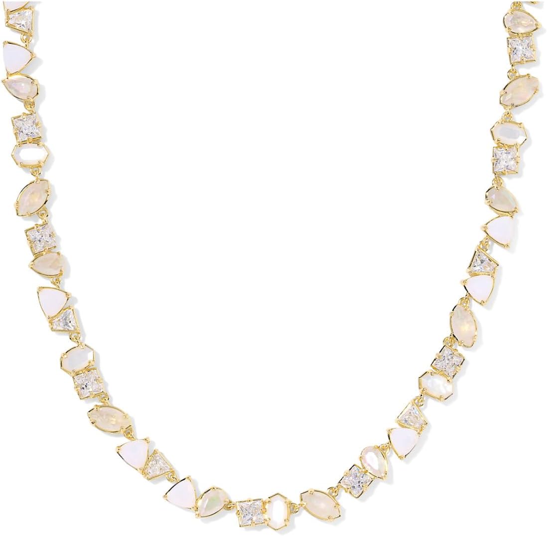 Kendra Scott Womens Isabelle Tennis Necklace Gold Neutral Mix One Size,