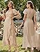 BeryLove Formal Dresses for Women Wedding Guest Ruffle Short Sleeve Elegant Cocktail Bridesmaid Party Prom Homecoming Dress High Waist Lace Long Evening Gown 51 Champagne M