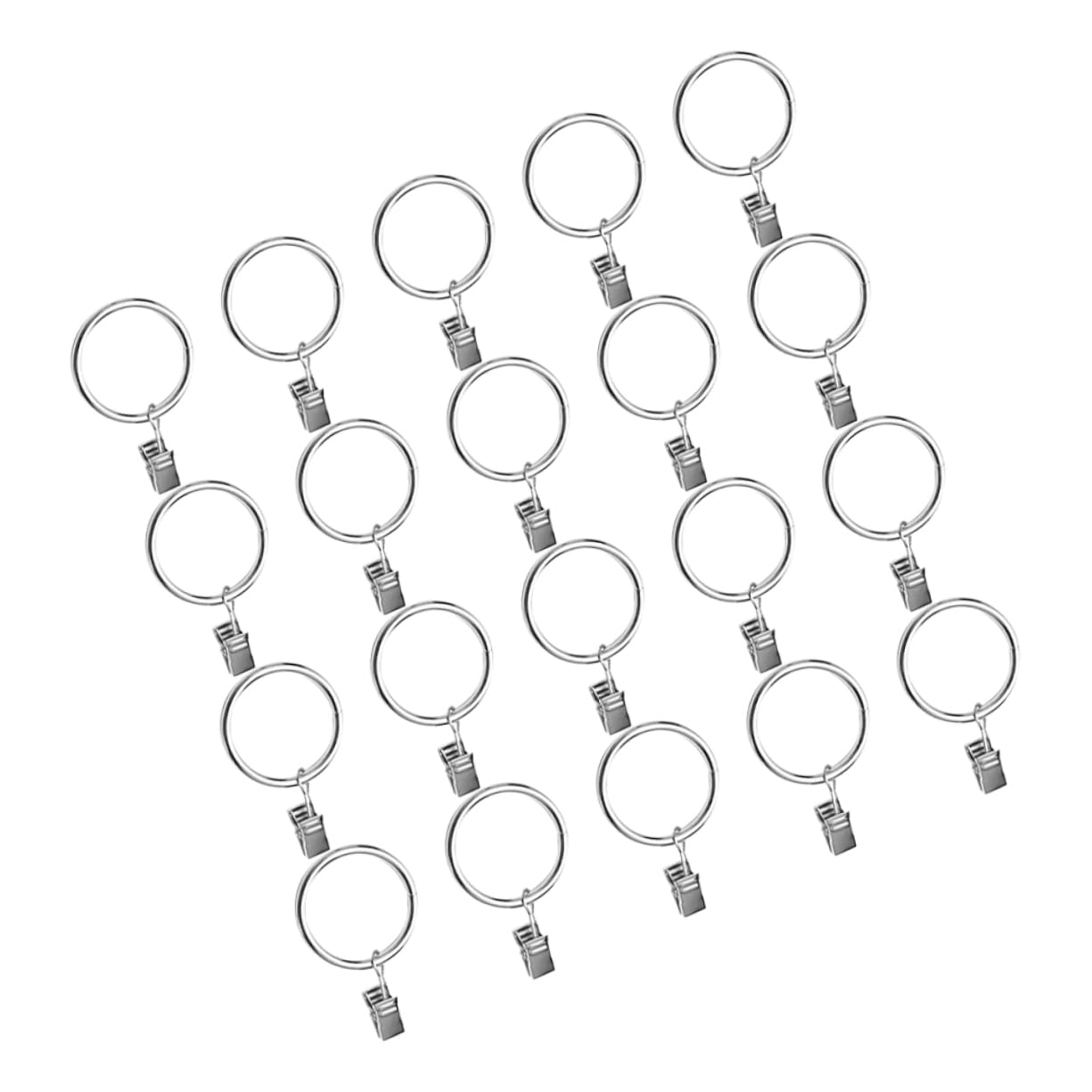 Crochets de Douche for Rideaux, 20 pièces, Clips de Rideau en métal, Anneaux de Rideau de Douche avec Clips, Anneaux de Rideau de fenêtre, Accessoires de Rideau,Crochets de Salle de Bain(Sil