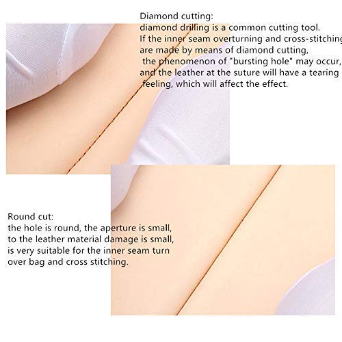 Miniatura 6 de Citian Punzones de cincel de costura profesional, agujeros redondos, punzones afilados, hechos a mano, herramientas de costura de cuero, 0.118in