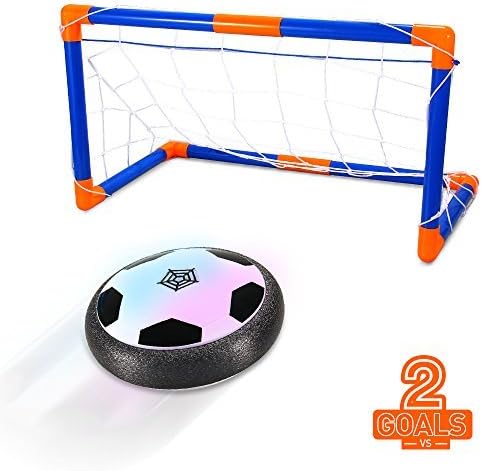 Geekper Hover Ball Toys with 2 Goals for Kids, Air Power Soccer Disc,Hover Soccer Football with Powerful LED Light and Foam Bumpers for Indoor Games,Kids Toys,Boy and Girl Gifts