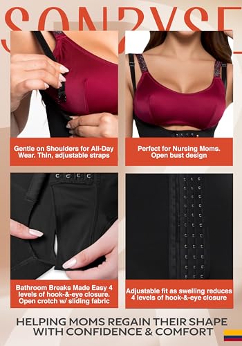 Image of Sonryse Fajas Colombianas Postparto Cesarea Postpartum Girdle Underwear for Women High Compression Stage 2 Faja