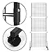Eastern Tree 2 Packs 2'x 5' Six Pieces Gridwall Panels Stand with T-Base, Black Wire Grid Wall Display Racks with Wheels, Craft Show Display Rack, Retail Display, Extra More 16 Pieces Hooks