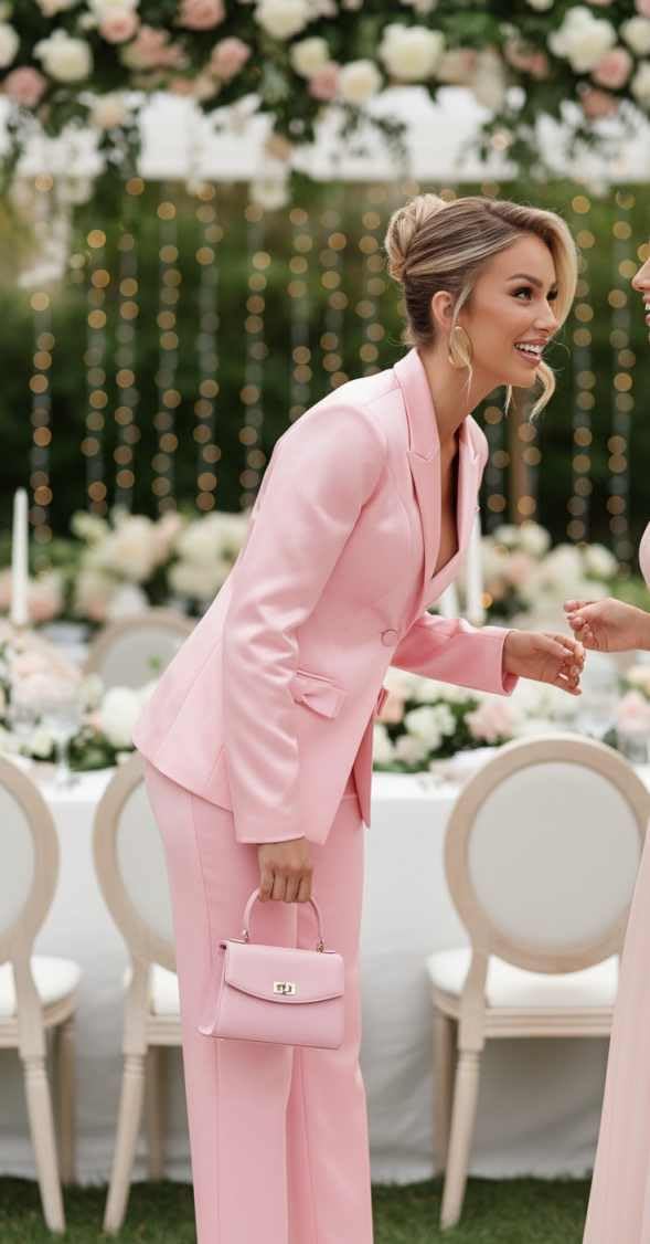 Satin Pant Suits for Women Dressy Peak Lapel 2 Piece Womens Suit One Button Work Womens Suits for Wedding Guest