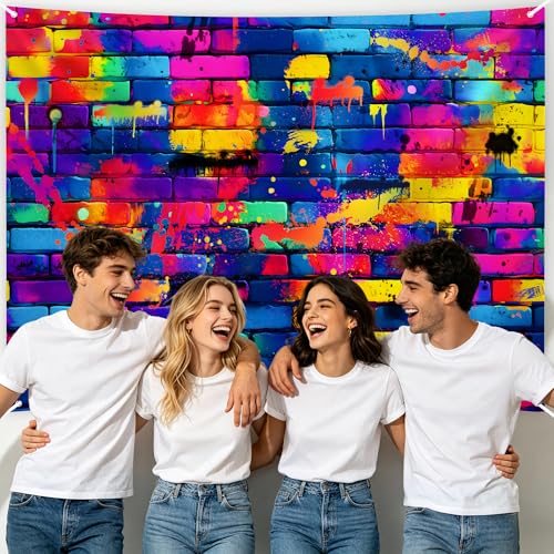 7x5ft Graffiti Backdrop Retro 80s 90s Hip Hop DJ Brick Wall Background by Dormirpilow - Used condition - Image 5